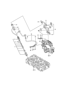 Yanmar Engine - Fuel Injection Valve Diagram and Parts List for 467 4X4-1H013H-1H294H-37BKD010 Cub Cadet Lawn Tractor Accessories